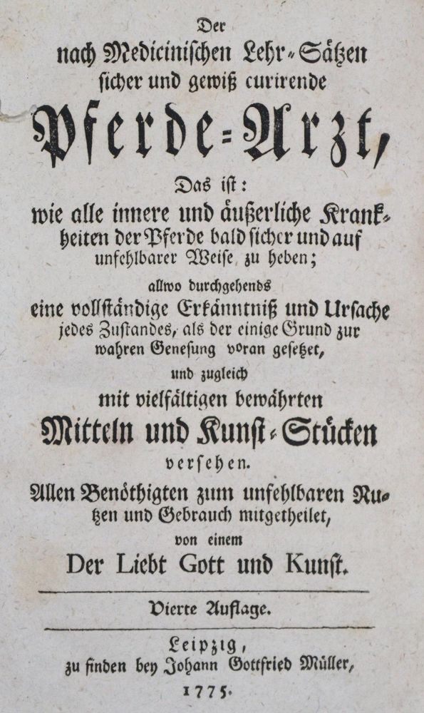 Große Abbildung Nr.1: 135-1747 Pferdearzt.: (Medizin, Veterinärmedizin)