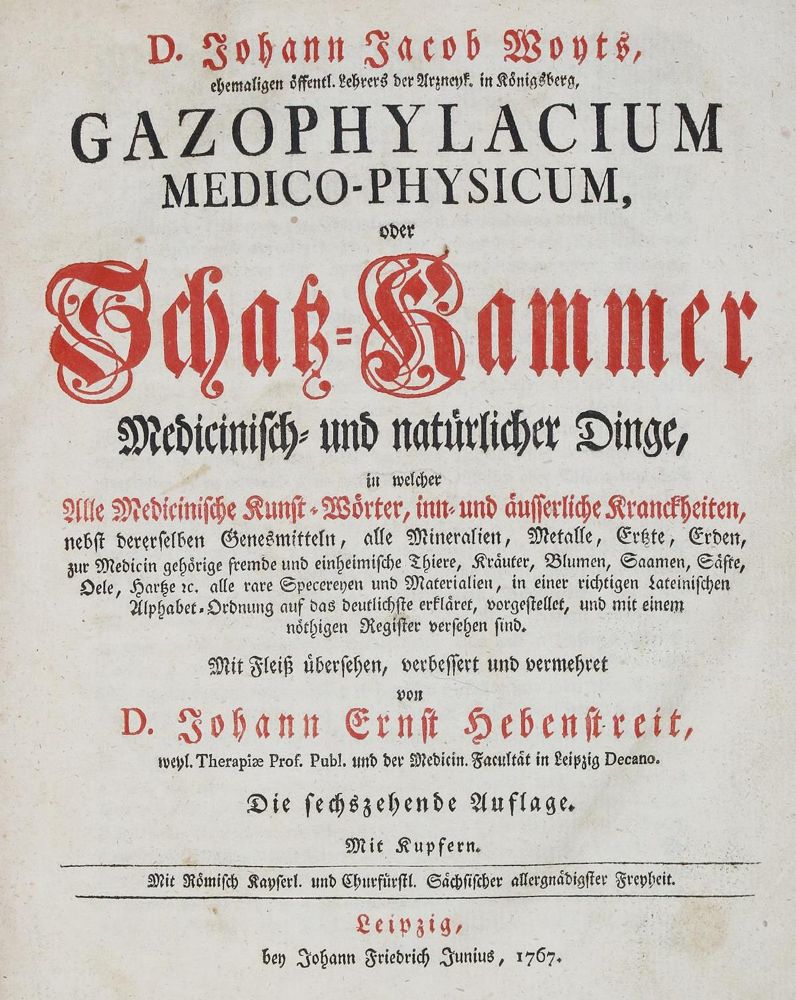 Große Abbildung Nr.1: 135-1749 Woyt,J.J.: (Medizin)