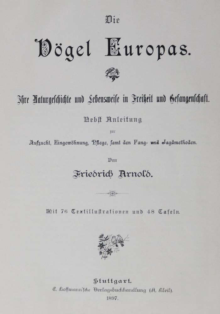 Große Abbildung Nr.1: 135-1767 Arnold, F.: (Zoologie, Vögel)