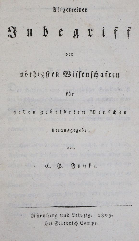 Große Abbildung Nr.1: 135-1804 Funke,C.P. (Hrsg.).: (Verschiedene Gebiete - Varia)
