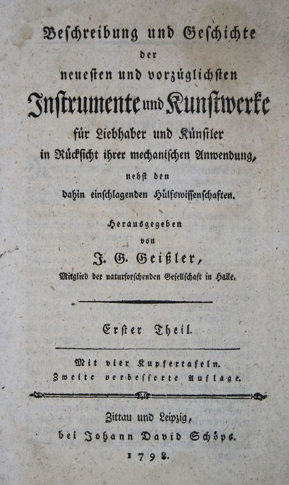 Große Abbildung Nr.2: 135-1805 Geißler,J.G. (Hrsg.).: (Verschiedene Gebiete - Varia)