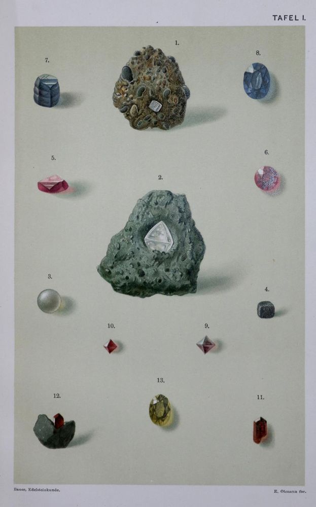 Große Abbildung Nr.1: 135-1807 Bauer,M.: (Verschiedene Gebiete - Varia, Geologie - Mineralogie u. Paläontologie, Edelsteine)