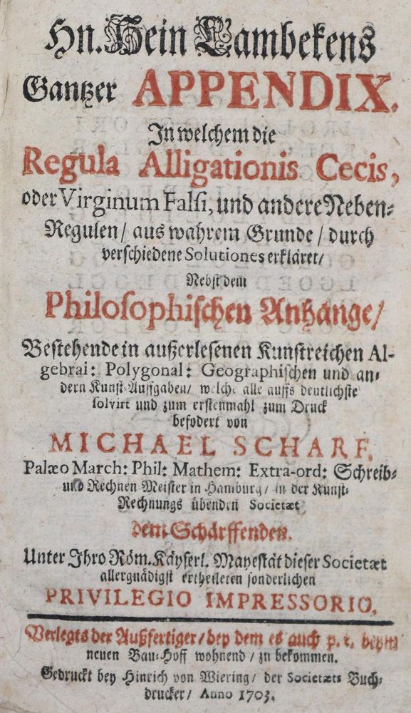 Große Abbildung Nr.1: 135-1827 Lambeck,H.: (Verschiedene Gebiete - Varia, Mathematik)