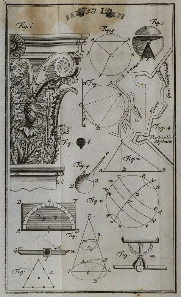 Große Abbildung Nr.1: 135-1830 Vollständiges mathematisches Lexicon,: (Verschiedene Gebiete - Varia, Mathematik)