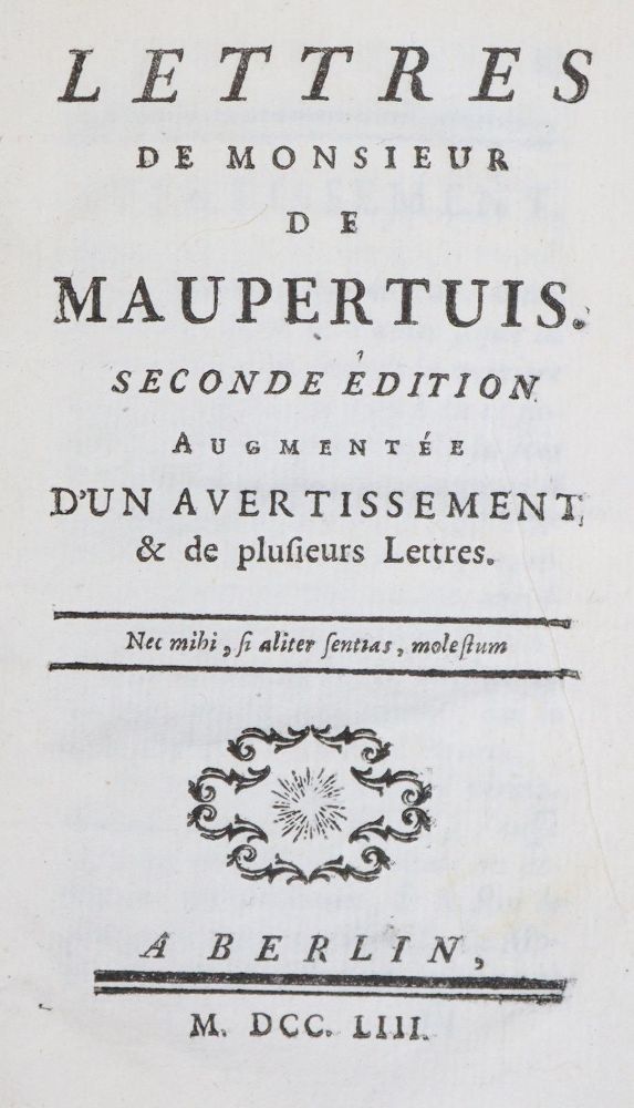Große Abbildung Nr.1: 135-1832 Maupertuis,(P.L.M.)de.: (Verschiedene Gebiete - Varia)