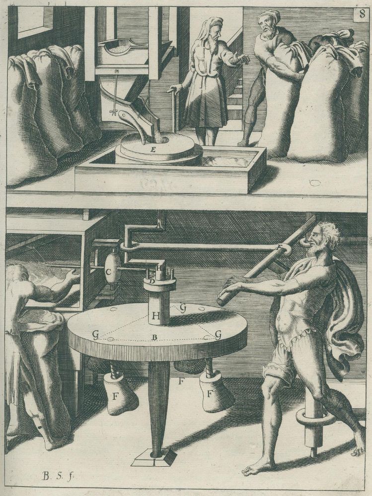 Große Abbildung Nr.2: 135-1840 Böckler,G.A.: (Verschiedene Gebiete - Varia, Mühlen)