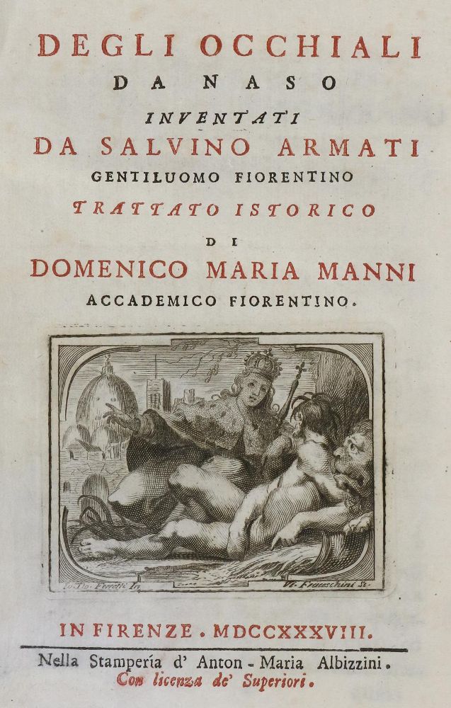 Große Abbildung Nr.1: 135-1842 Manni,D.M.: (Verschiedene Gebiete - Varia, Optik, Brille)