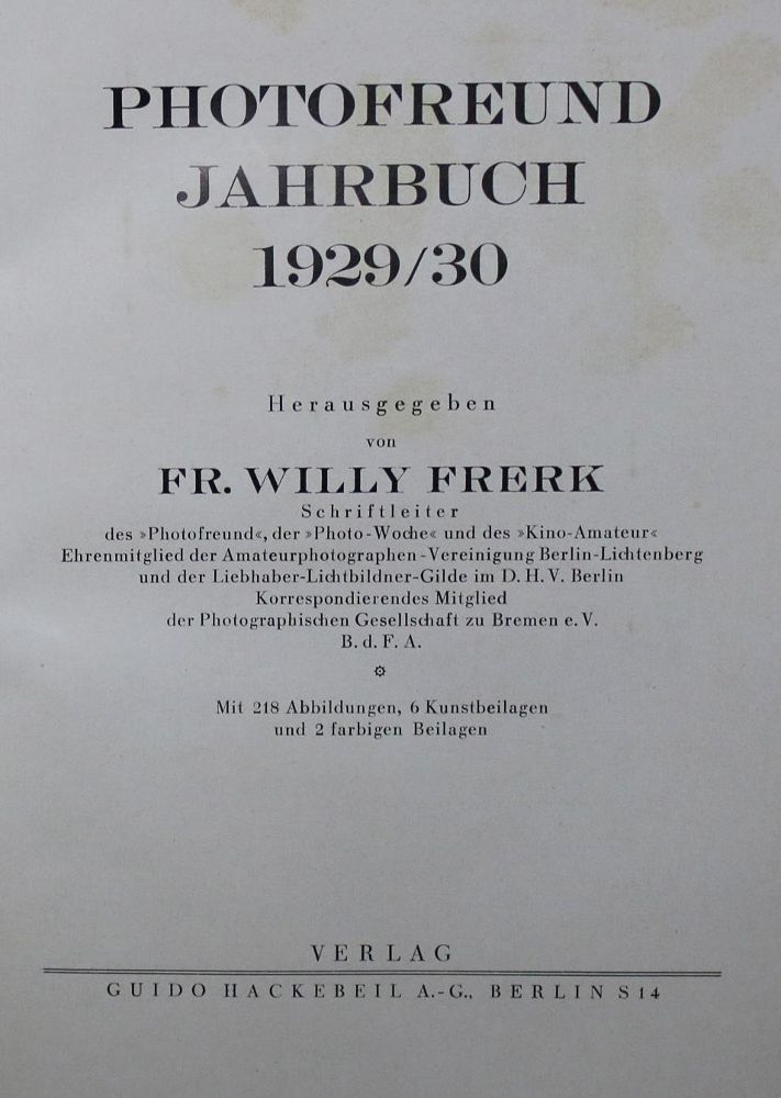 Große Abbildung Nr.3: 135-1843 Fotofreund Jahrbuch.: (Verschiedene Gebiete - Varia, Photographie)