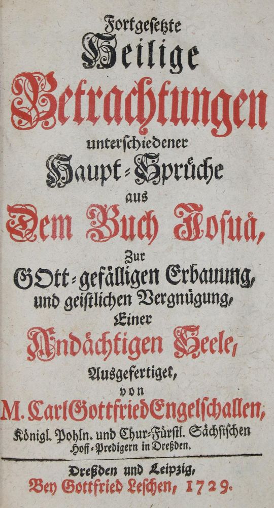 Große Abbildung Nr.1: 135-187 Engelschall,C.G.: (Alte Drucke, Handschriften und Theologie)