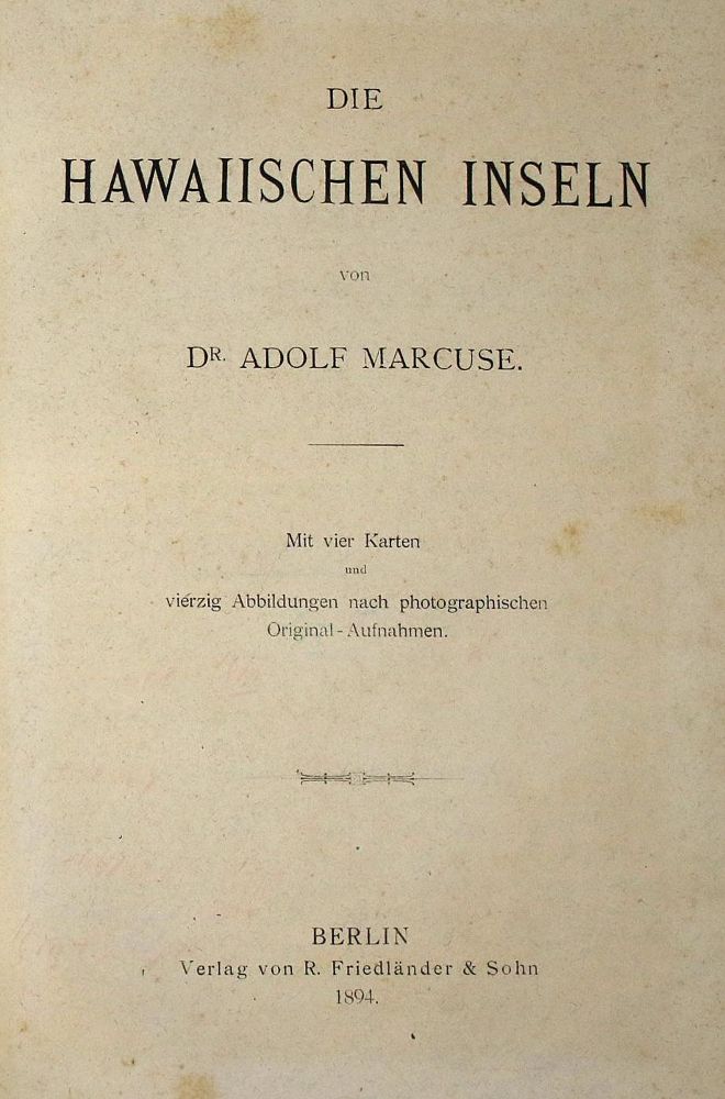 Große Abbildung Nr.1: 135-1908 Marcuse,A.: (Amerika, Hawaii)