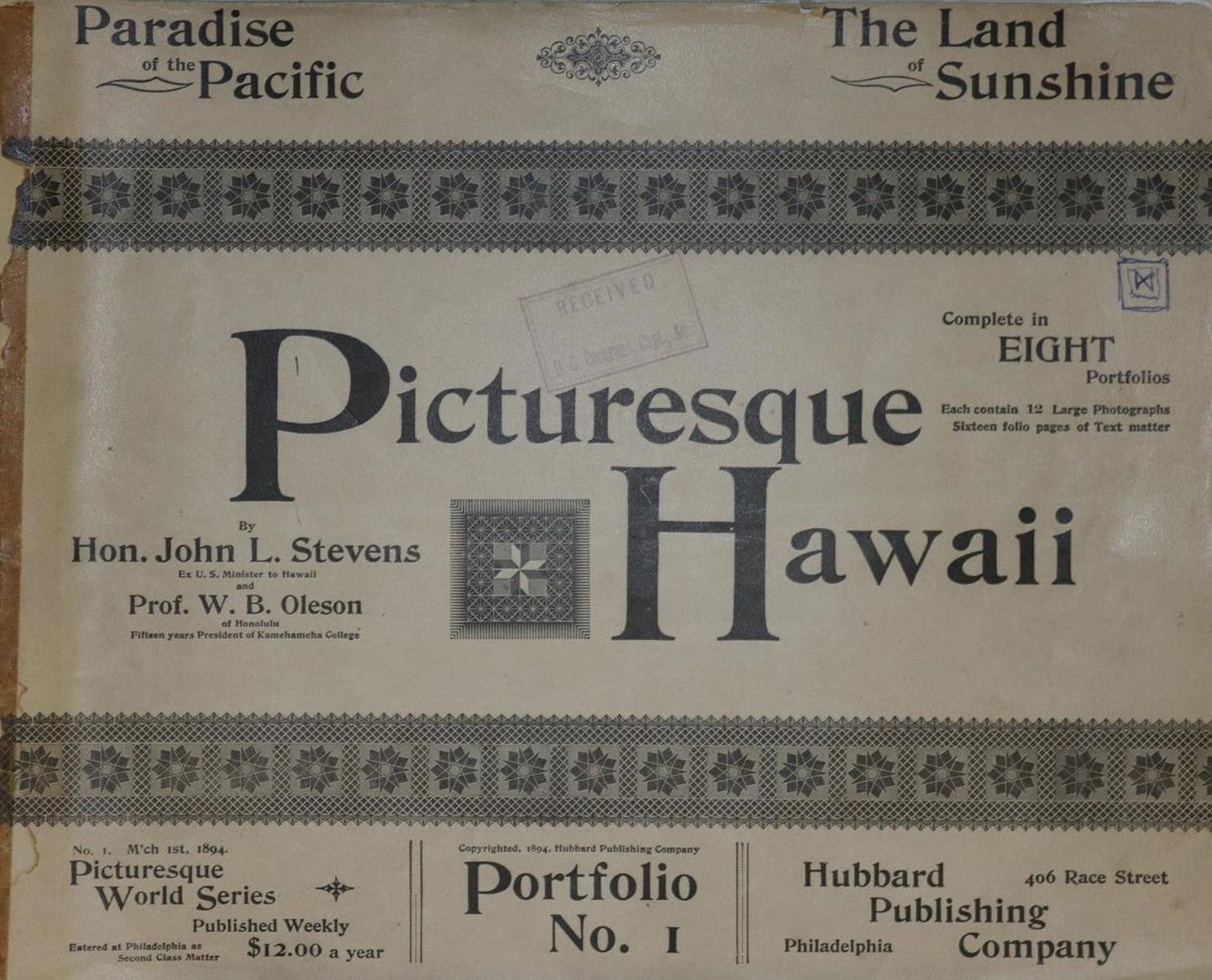 Große Abbildung Nr.1: 135-1909 Oleson,W.B.: (Amerika, Hawaii)