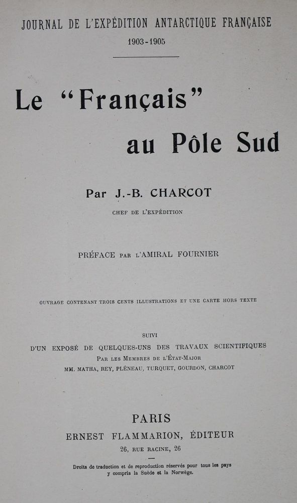 Große Abbildung Nr.2: 135-1921 Charcot,J.B.: (Arktis-Antarktis-Nordländer)