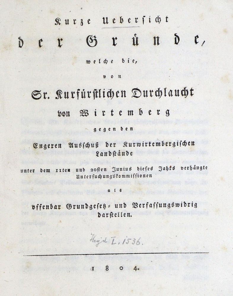 Große Abbildung Nr.1: 135-2007 Landstände.: (Deutschland, Baden-Württemberg)