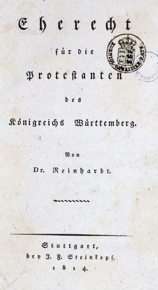 Große Abbildung Nr.1: 135-2014 Reinhardt,(K.F.v.).: (Deutschland, Baden-Württemberg)