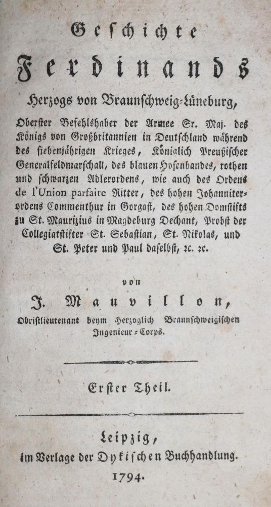Große Abbildung Nr.1: 135-2040 Mauvillon,J.: (Deutschland, Braunschweig)