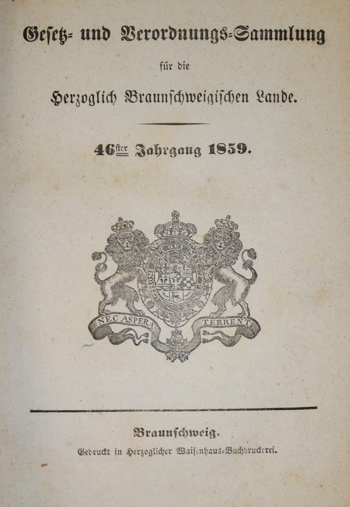 Große Abbildung Nr.1: 135-2041 Verordnungs-Sammlung: (Deutschland, Braunschweig)