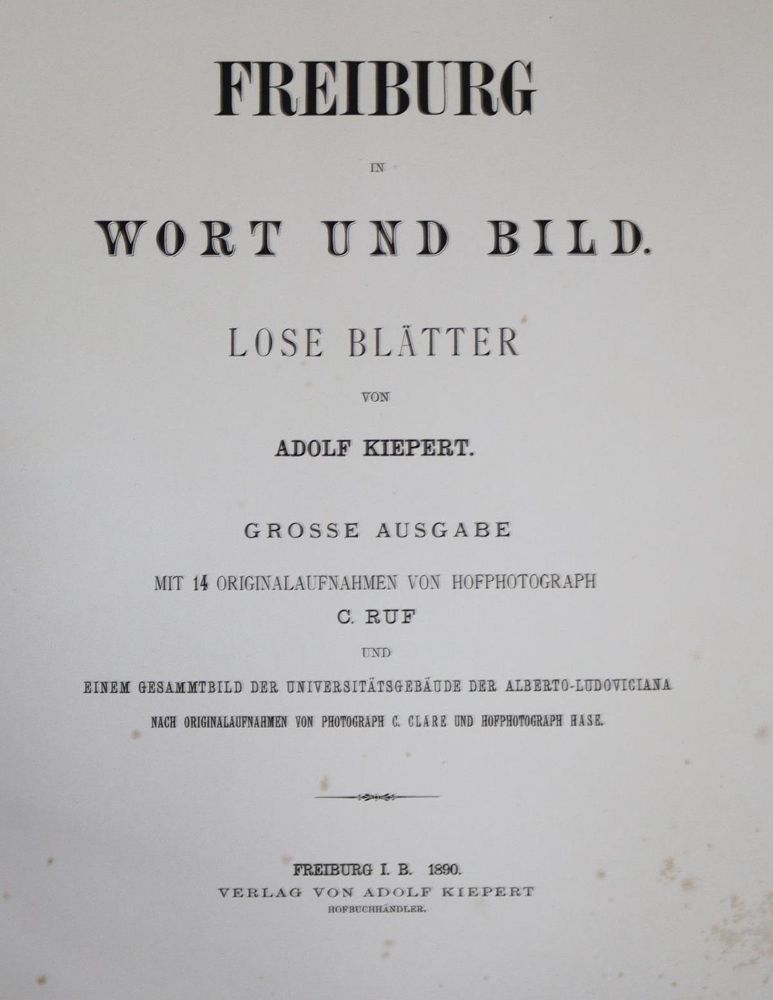 Große Abbildung Nr.1: 135-2059 Kiepert,A.: (Deutschland, Freiburg)