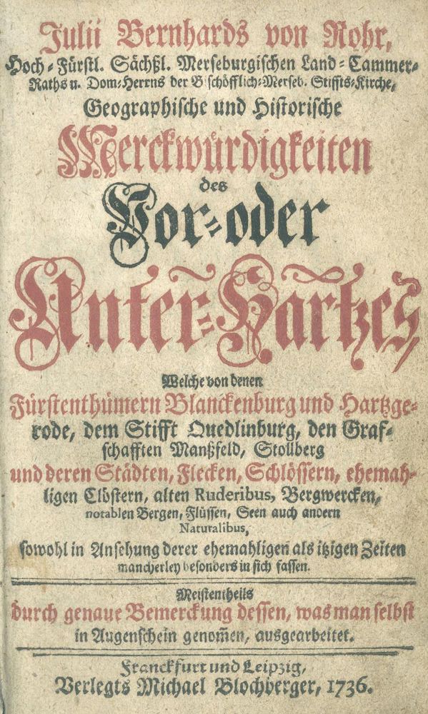 Große Abbildung Nr.1: 135-2072 Rohr,J.B.v.: (Deutschland, Harz)