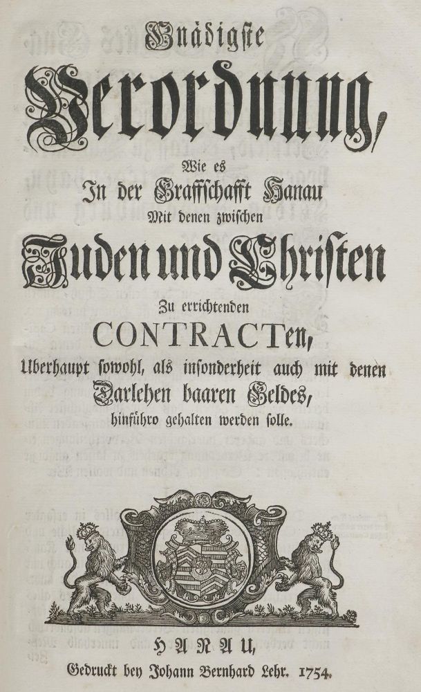 Große Abbildung Nr.2: 135-2075 Hessen Hanauische Landes Ordnungen,: (Deutschland, Hessen-Hanau)