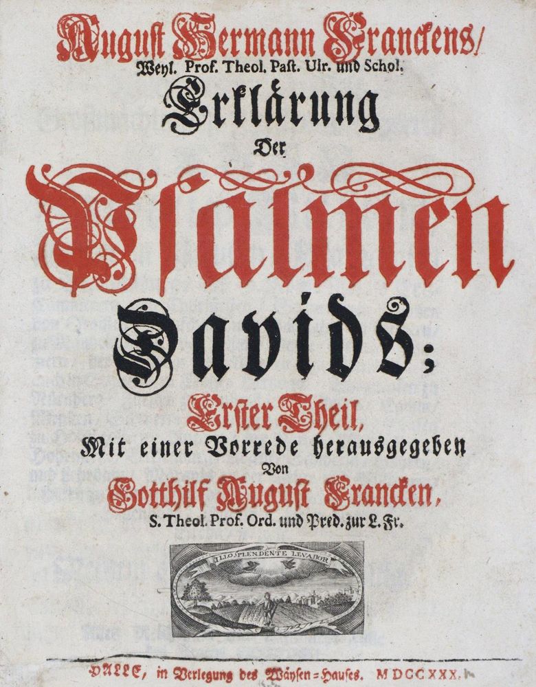 Große Abbildung Nr.1: 135-210 Francke,A.H.: (Alte Drucke, Handschriften und Theologie)