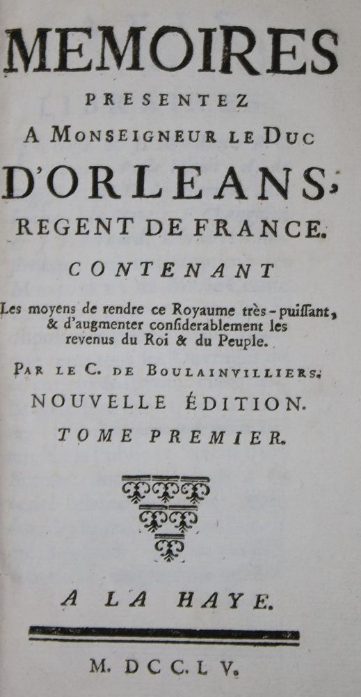Große Abbildung Nr.1: 135-2141 Boulainvilliers,(H.)de.: (Frankreich)