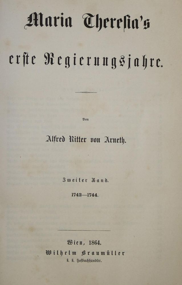 Große Abbildung Nr.1: 135-2203 Arneth,A.v.: (Österreich, Maria Theresia)