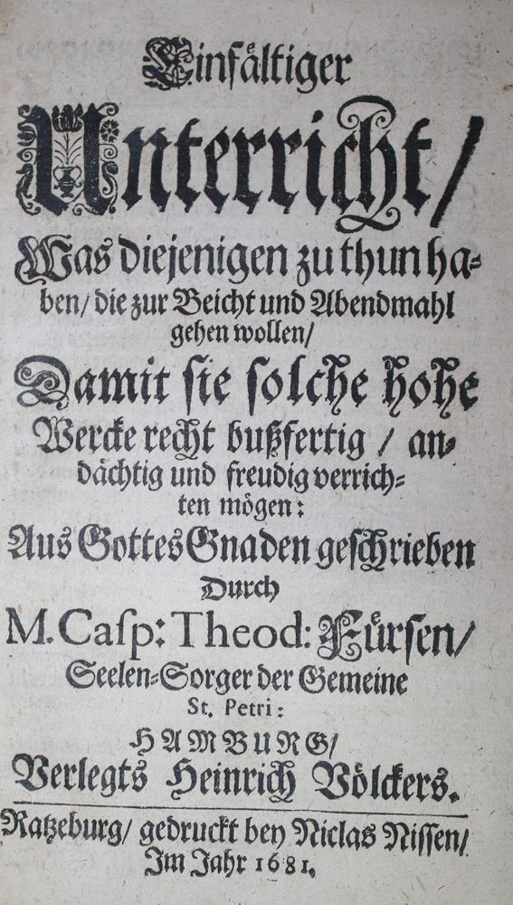 Große Abbildung Nr.1: 135-223 Fürsen,K.T.: (Alte Drucke, Handschriften und Theologie)