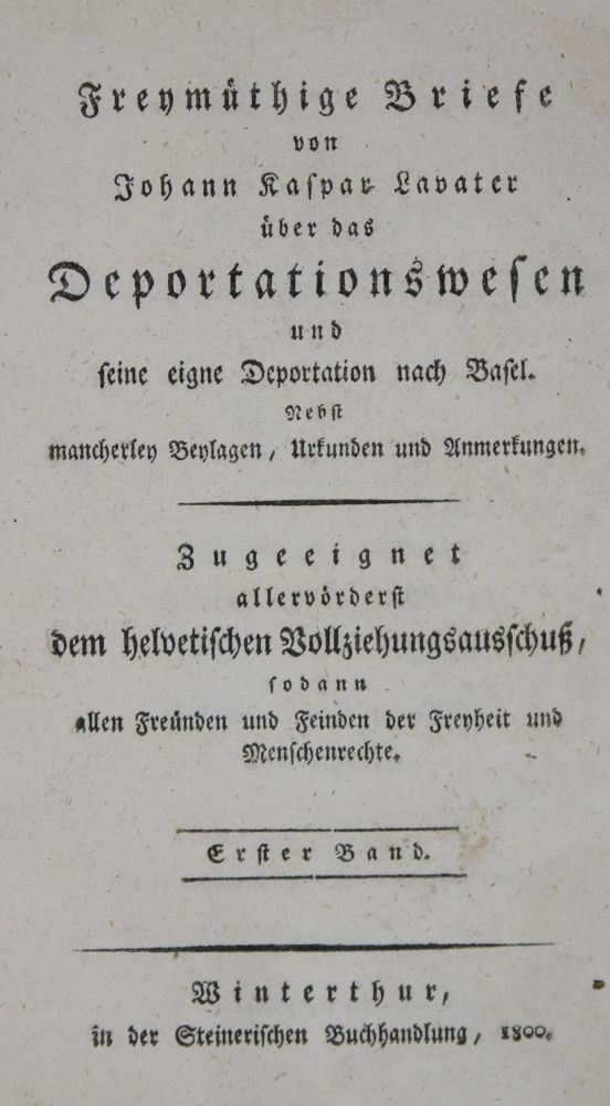 Große Abbildung Nr.1: 135-2236 Lavater,J.K.: (Schweiz)