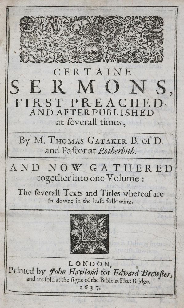 Große Abbildung Nr.1: 135-224 Gataker,T.: (Alte Drucke, Handschriften und Theologie)