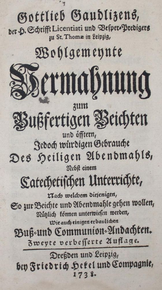 Große Abbildung Nr.1: 135-225 Gaudlitz,G.: (Alte Drucke, Handschriften und Theologie)