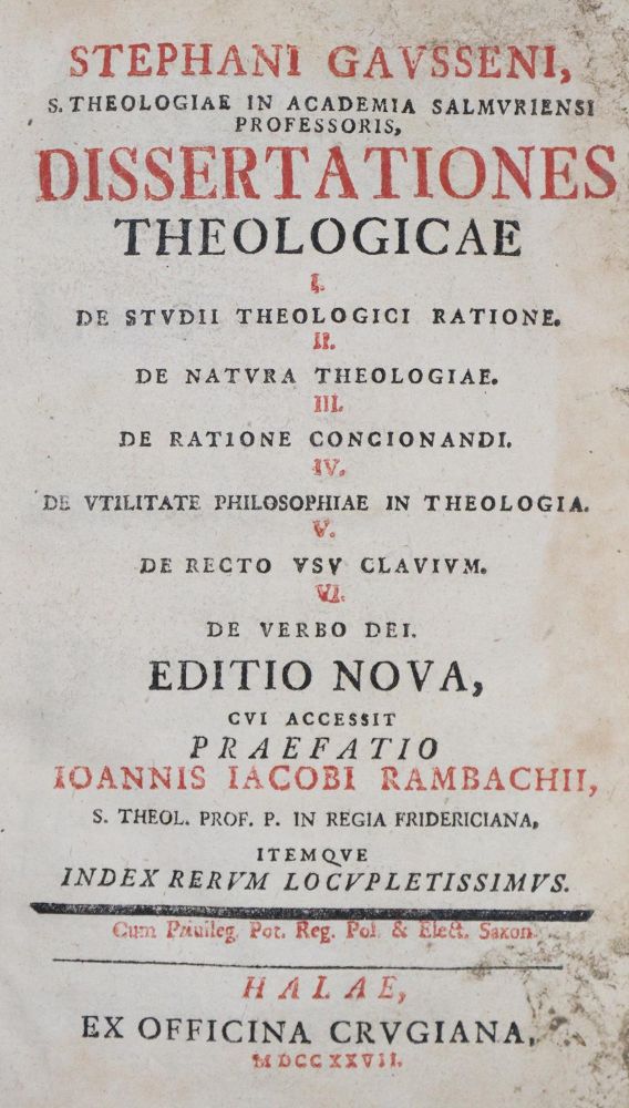 Große Abbildung Nr.1: 135-226 Gaussen,S.: (Alte Drucke, Handschriften und Theologie)