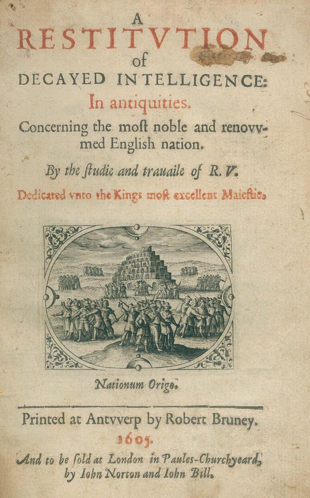 Große Abbildung Nr.1: 135-2313 V(erstegen),R. (d.i. R.Rowlands).: (Verschiedene Länder - Geschichte, Grossbritannien)