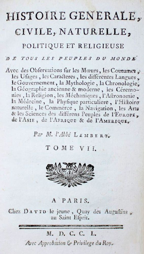 Große Abbildung Nr.1: 135-2328 Lambert,(C.F.).: (Verschiedene Länder - Geschichte)