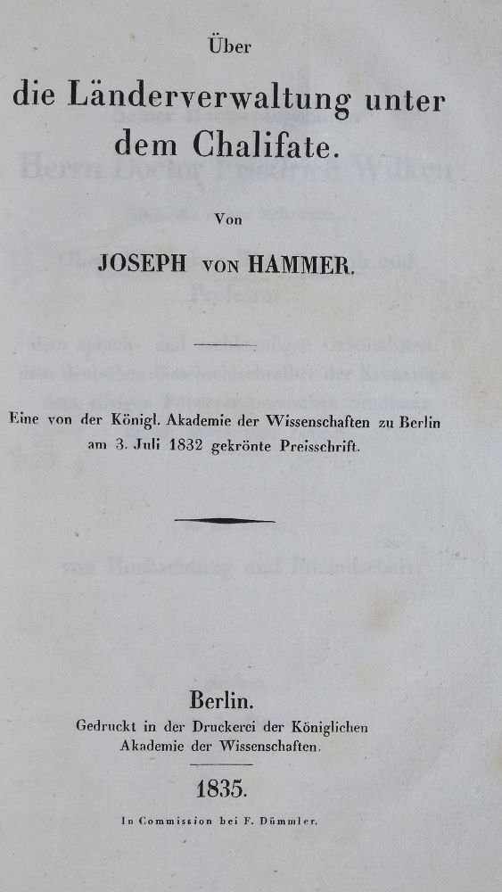 Große Abbildung Nr.1: 135-2337 Hammer(-Purgstall),J.v.: (Verschiedene Länder - Geschichte, Osmanisches Reich)