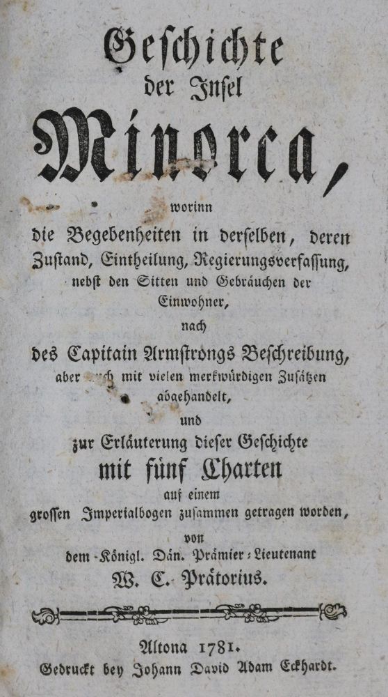 Große Abbildung Nr.1: 135-2363 Prätorius,W.C.: (Verschiedene Länder - Geschichte, Spanien, Menorca)