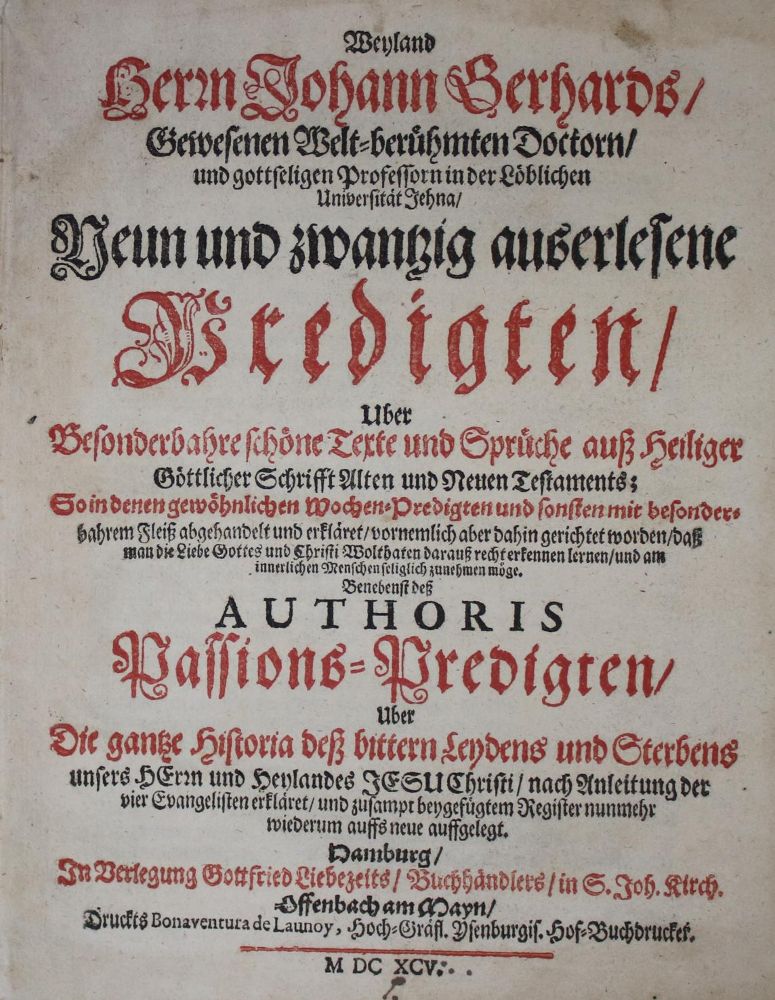 Große Abbildung Nr.1: 135-238 Gerhard,J.: (Alte Drucke, Handschriften und Theologie)