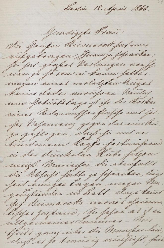 Große Abbildung Nr.2: 135-2381 Bismarck, Johanna von: (Autographen)