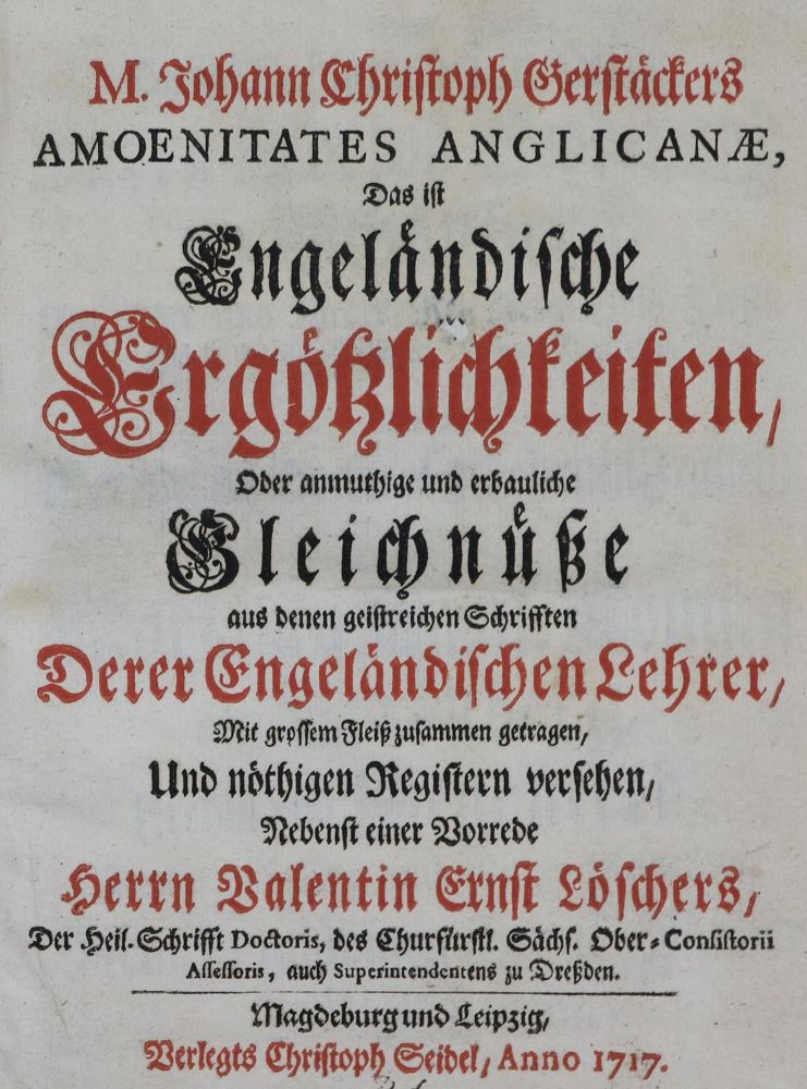 Große Abbildung Nr.1: 135-239 Gerstäcker,J.C.: (Alte Drucke, Handschriften und Theologie)