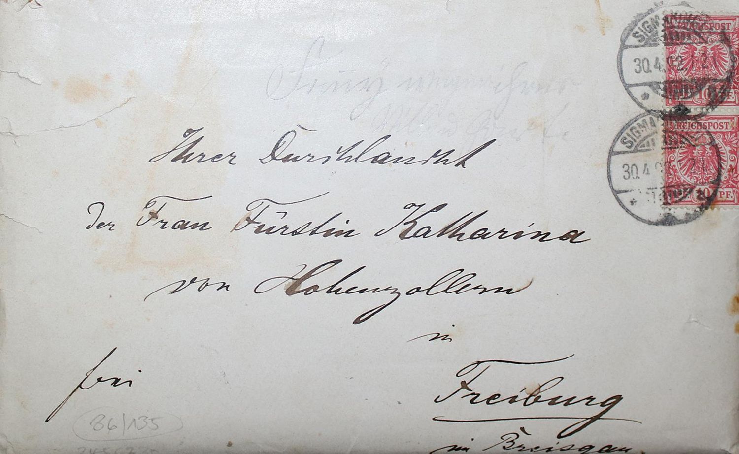 Große Abbildung Nr.2: 135-2393 Briefwechsel: (Hohenzollern, Beuron)