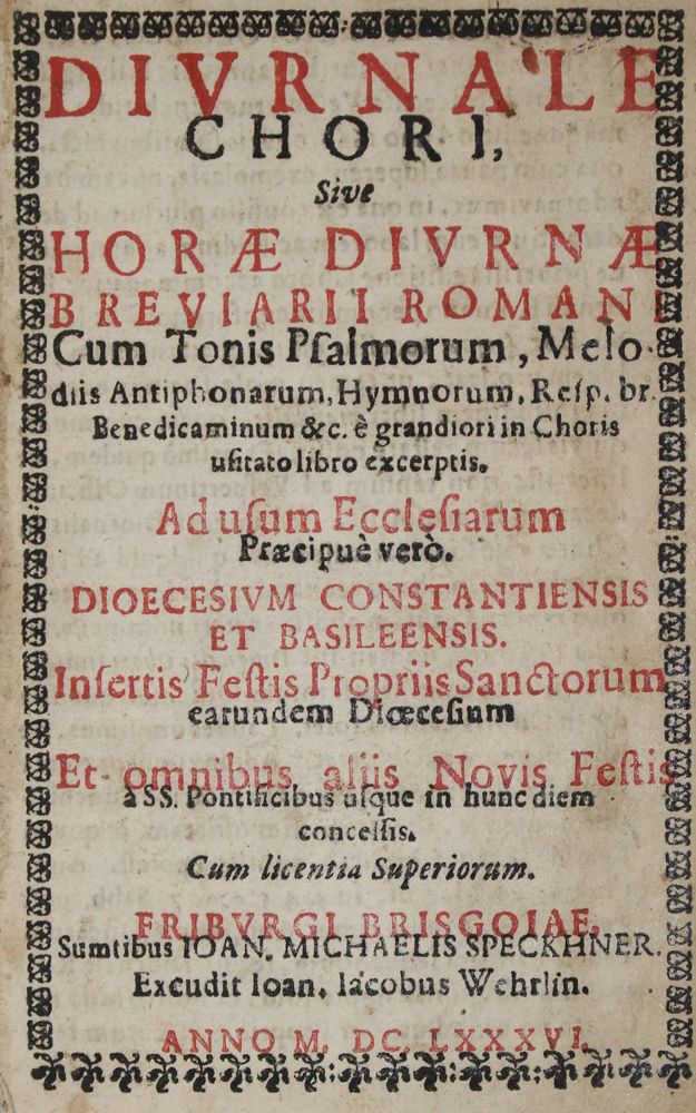 Große Abbildung Nr.1: 135-241 Diurnale chori,: (Gesangbücher)