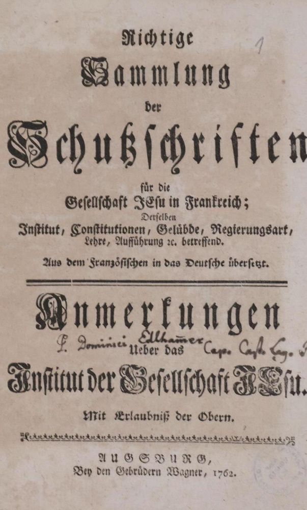 Große Abbildung Nr.1: 135-248 Sammelband: (Gesellschaft Jesu)