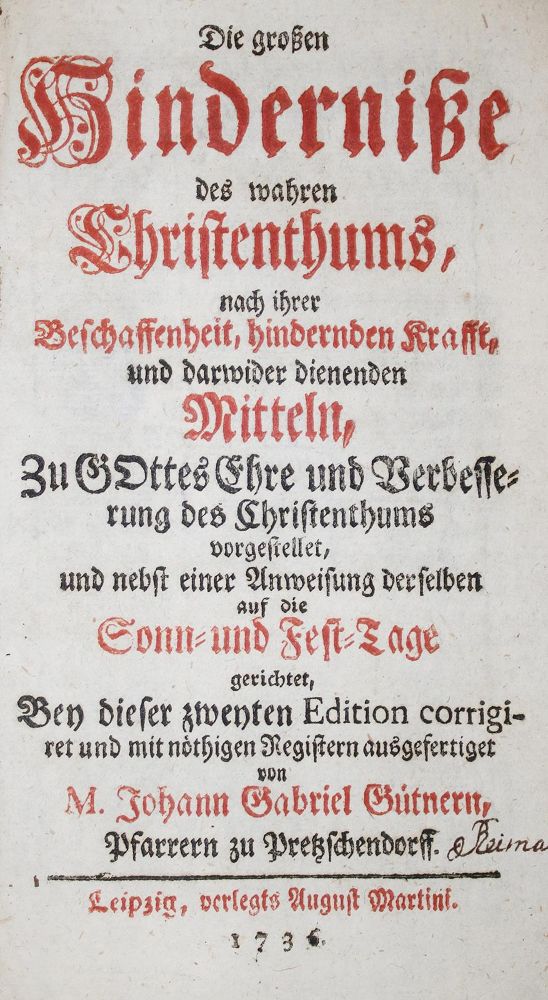 Große Abbildung Nr.1: 135-262 Gütner,J.G.: (Alte Drucke, Handschriften und Theologie)