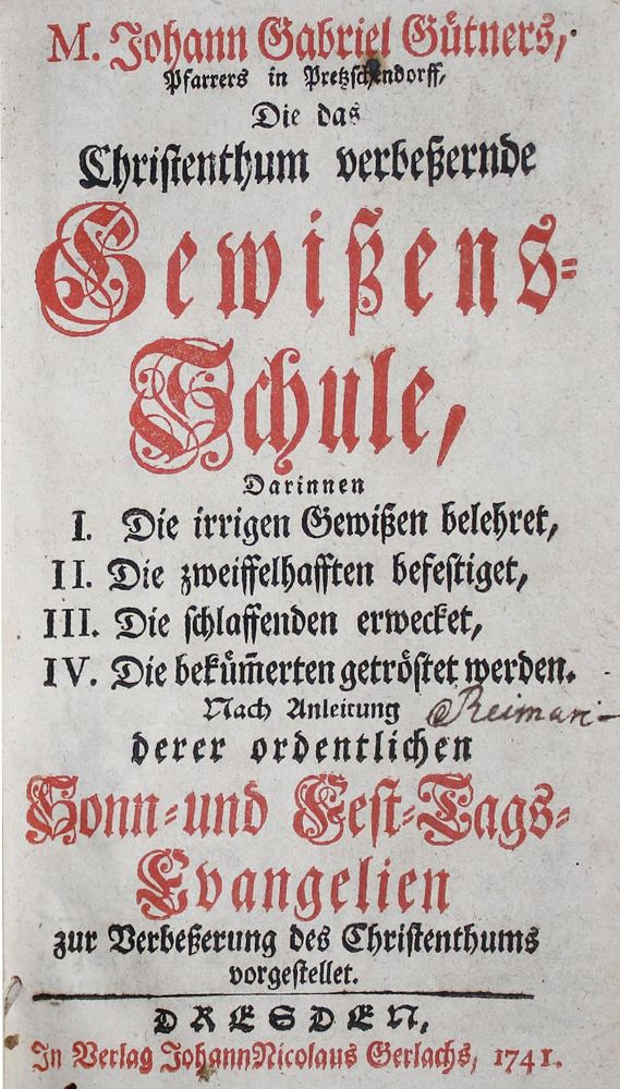 Große Abbildung Nr.1: 135-264 Güttner,J.G.: (Alte Drucke, Handschriften und Theologie)