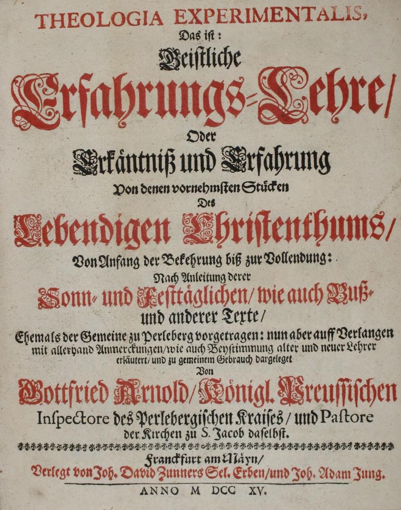 Große Abbildung Nr.1: 135-27 Arnold,G.: (Alte Drucke, Handschriften und Theologie)