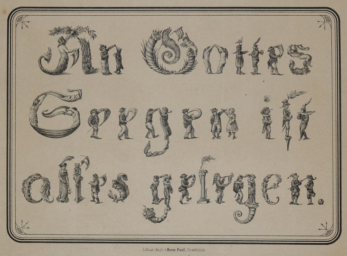 Große Abbildung Nr.1: 135-2710 An Gottes Segen ist alles gelegen.: (Varia, Kalligraphie)