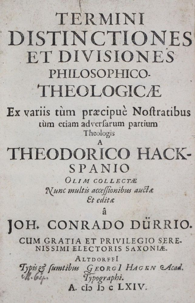 Große Abbildung Nr.1: 135-274 Hackspan,T.: (Alte Drucke, Handschriften und Theologie)