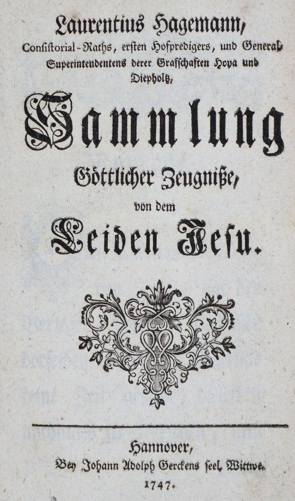 Große Abbildung Nr.1: 135-277 Hagemann,L.: (Alte Drucke, Handschriften und Theologie)
