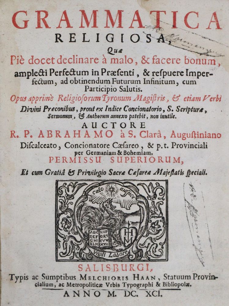 Große Abbildung Nr.2: 135-3 Abraham a Santa Clara (d.i. U.Megerle).: (Alte Drucke, Handschriften und Theologie)