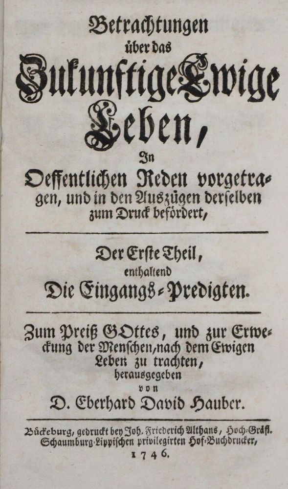 Große Abbildung Nr.1: 135-312 Hauber,E.D.: (Alte Drucke, Handschriften und Theologie)