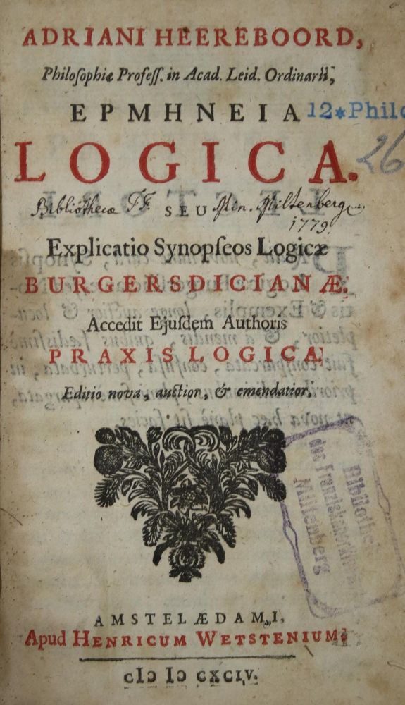 Große Abbildung Nr.1: 135-317 Heereboord,A.: (Alte Drucke, Handschriften und Theologie)